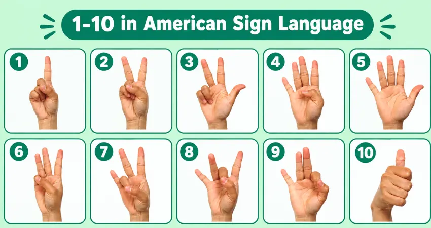 1–10 in American Sign Language