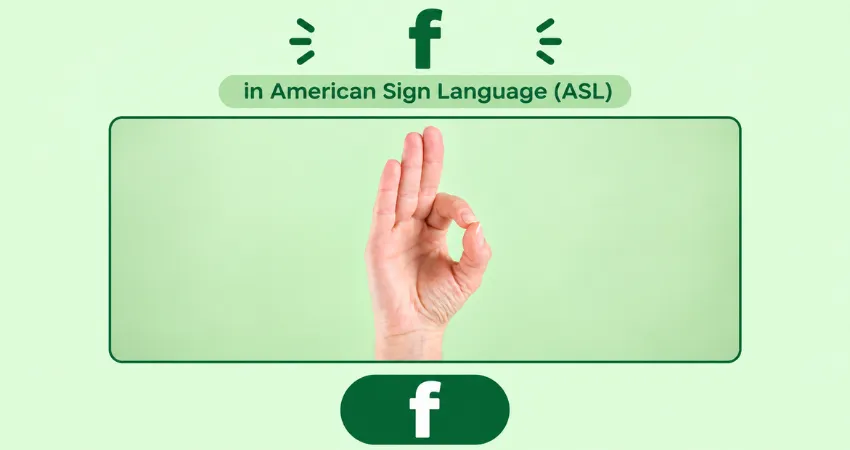 Letter F in American Sign Language (ASL) hand sign - thumb and index finger forming a circle