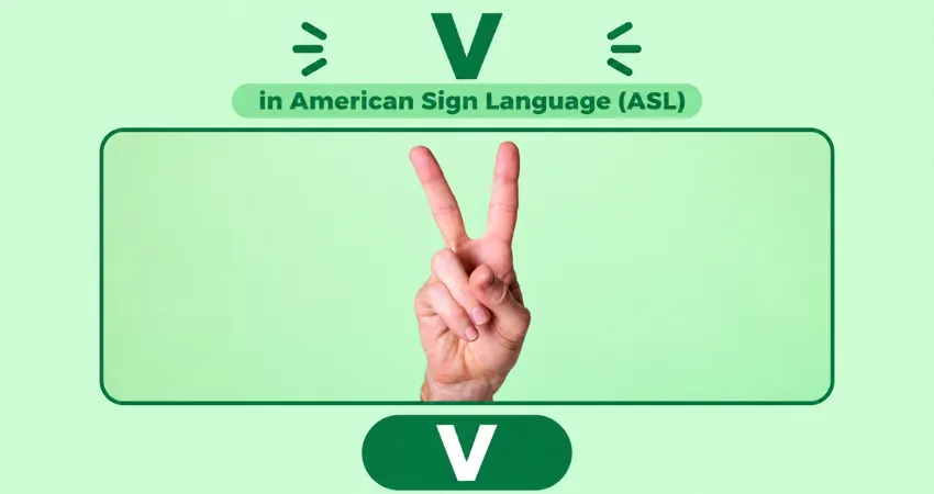 Letter V in American Sign Language (ASL) hand sign - index and middle fingers up forming a V shape