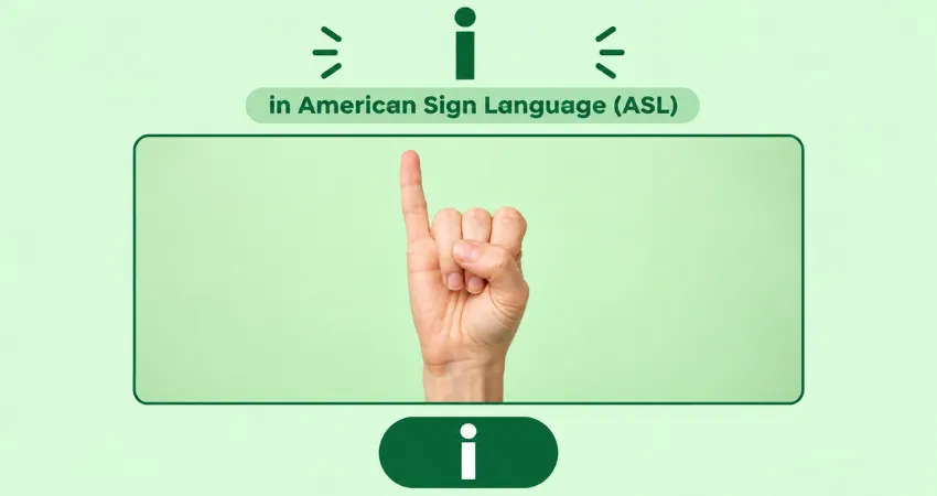 Letter I in American Sign Language (ASL) hand sign - pinky finger raised, other fingers folded