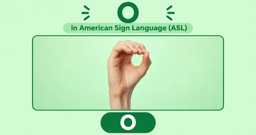 Letter O in American Sign Language (ASL) hand sign - fingers curled to thumb forming an O shape