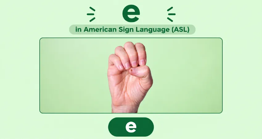 Letter E in American Sign Language (ASL) hand sign - curled fingers with thumb tucked under
